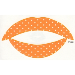 Licht Oranje Polkadot Lipsticker