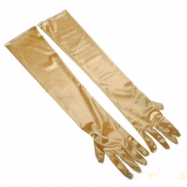 Lange gala handschoenen goudkleurig