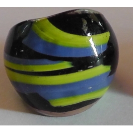 Bicolor Stripe Murano Glass Ring 311