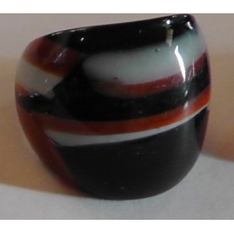 Bicolor Stripe Murano Glass Ring 312