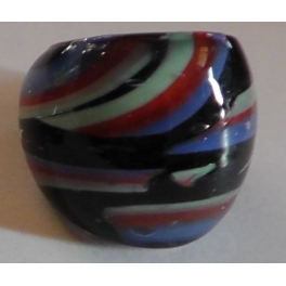 Bicolor Stripe Murano Glass Ring 315