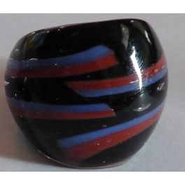 Bicolor Stripe Murano Glass Ring 317