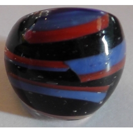 Bicolor Stripe Murano Glass Ring 319