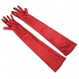 Lange gala handschoenen Rood