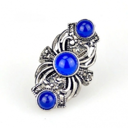Tibet Zilver Ring Blauw TB003