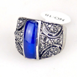 Tibet Zilver Ring Blauw TB023