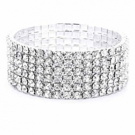 Strass armband 6 rijen