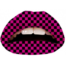 Checkers Pink/Black Lipsticker