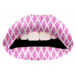 Pink/White Fishnet Lipsticker